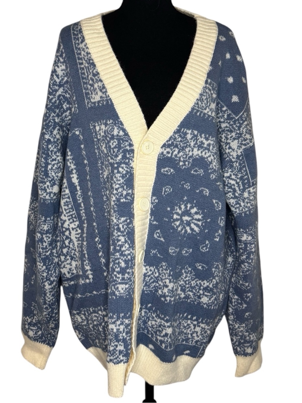Aelfric Eden Vintage Bandana Paisley Cardigan Sweater